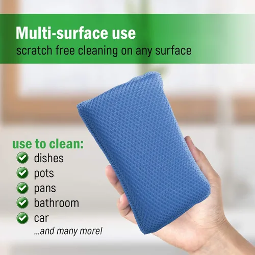 Miniatura 5 de Scrub-It - Esponja de cocina de microfibra Miracle (6 unidades) – Esponjas de limpieza para lavavajillas resistentes a arañazos – Lavable a máquina