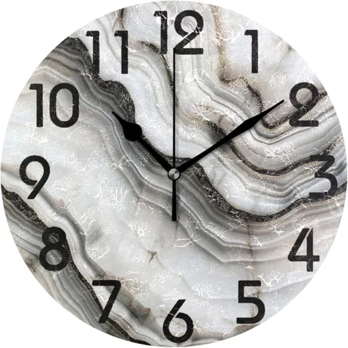 Miniatura 18 de Spring Hummingbird - Reloj de pared redondo con estampado de flores, 9.5 pulgadas, funciona con pilas, reloj de escritorio analógico silencioso