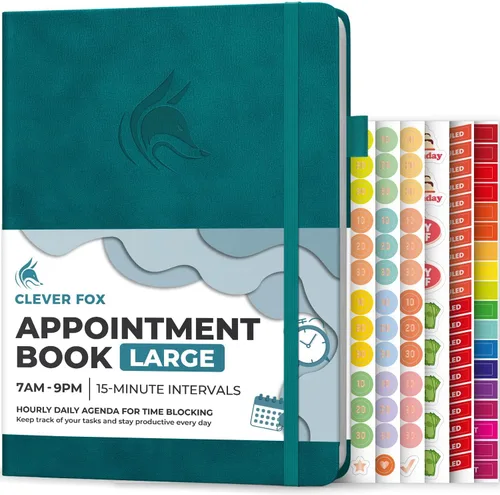 Miniatura 15 de Clever Fox Libro de Citas – Planificador de Horarios por Horas con Incrementos de 15 Minutos – Planificador de Bloques de Tiempo para Trabajo Diario