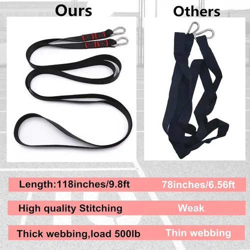 Miniatura 3 de 2 Piezas Correas de Tracción de Arnés de Trineo de 9.8 Pies, Accesorio de Arnés de Neumático de Trineo para Fútbol Americano Correr Sprint