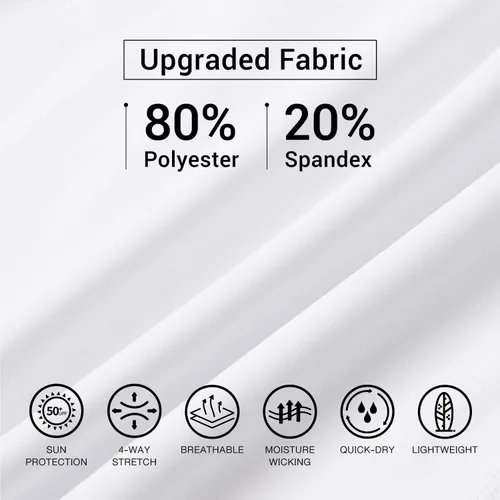 Miniatura 6 de HUGE SPORTS Camisas de baño para hombre de manga larga UPF 50+ con protección contra erupciones solares y protección UV Blanco (White Lion)