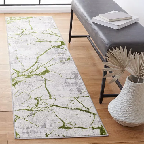 Miniatura 25 de SAFAVIEH Amelia Collection - Alfombra decorativa de 2 x 4 pies, gris y negro, diseño abstracto moderno, no desprende pelusa y de fácil cuidado