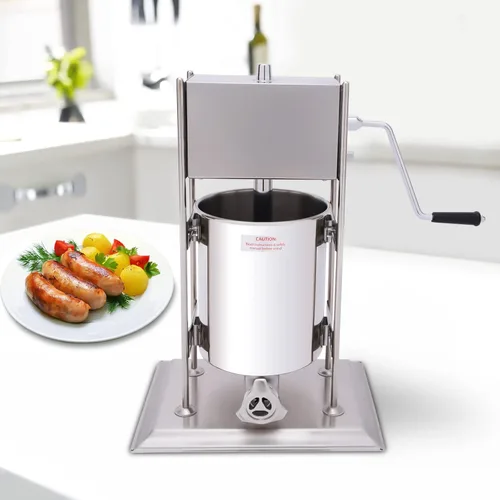 Miniatura 2 de Máquina manual para hacer churros de 10 L, kit de fabricación de churro de acero inoxidable incluye 4 boquillas, relleno de salchichas 2 en 1