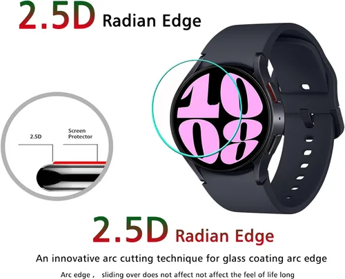 Miniatura 5 de Paquete de 4 protectores de pantalla de vidrio templado diseñados para Samsung Galaxy Watch 7, 6, 5, 4 (1.732 pulgadas), antiarañazos, sin burbujas