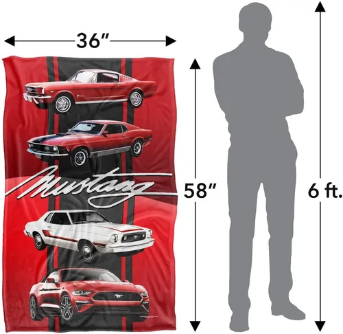 Miniatura 5 de Manta Ford de 36 x 58 pulgadas, Mustang Line Up Silky Touch Super Soft