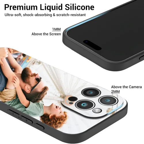 Miniatura 4 de Funda de teléfono personalizada para iPhone 17 16 15 14 13 12 11 (Air/Pro Max/Pro/Mini/XR/Plus/SE) – Funda de silicona líquida mate a prueba