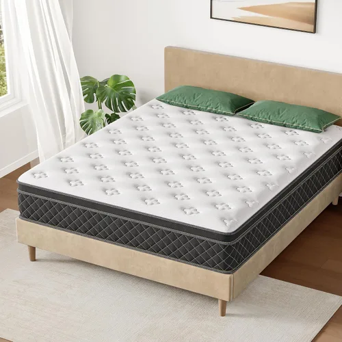 Miniatura 2 de Colchón híbrido en una caja, espuma viscoelástica con resortes individuales para aislamiento de movimiento, sueño silencioso, soporte lumbar