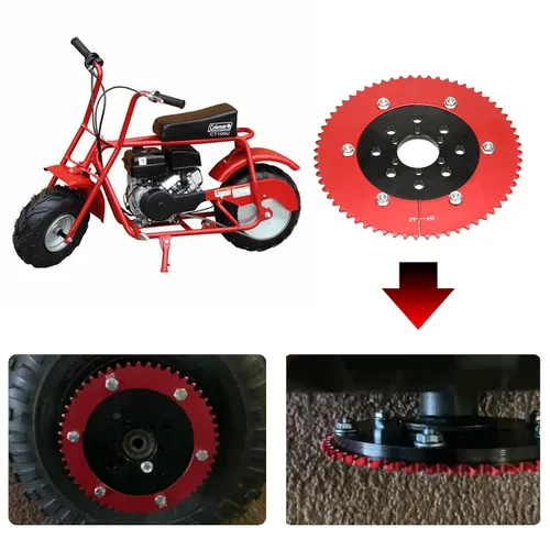 Miniatura 2 de GREHUA 35 Piñón de cadena dividida 64 dientes y adaptador de piñón compatible con Mini Bike Coleman CT100U CT200U CT200U-EX BT200X TrailMaster MB200