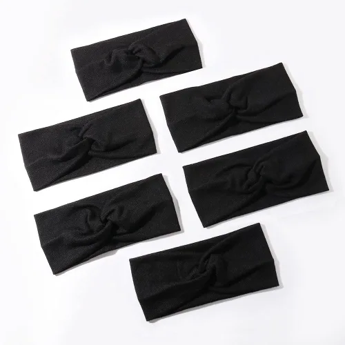 Miniatura 13 de Artilady Paquete de 12 diademas bohemias para mujer, bandas elásticas suaves para yoga para niñas, entrenamiento, correr, deporte, envoltura