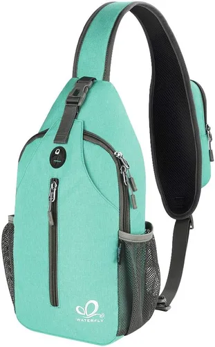 Miniatura 139 de WATERFLY Bolsa pequeña de senderismo: mochila cruzada para el pecho, mochila para hombres y mujeres con correa de hombro agradable a la piel
