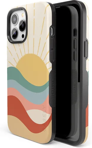 Casely Funda para iPhone 13 Pro Max | Here Comes The Sun | Colorblock Sunset | Compatible con MagSafe | Diseño protector audaz