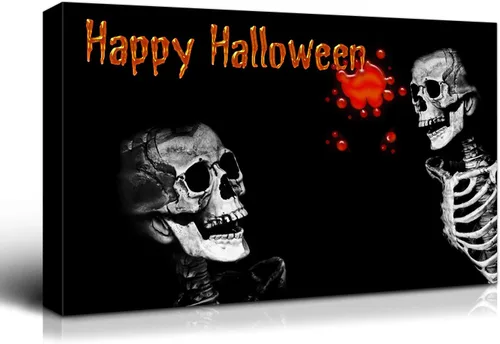 Miniatura 84 de Denozer - Pintura artística de pared de Halloween, impresión artística sobre lienzo para dormitorio, sala de estar, decoración de pared del hogar