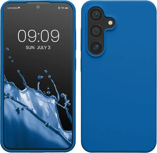 Miniatura 165 de kwmobile Funda compatible con Samsung Galaxy S22 - Funda de silicona TPU con acabado suave - Blue Reef