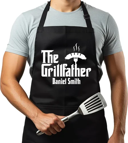 Miniatura 8 de Delantales personalizados para parrilla para hombres, regalos para hombre para el día del padre, delantales de chef a la parrilla de barbacoa