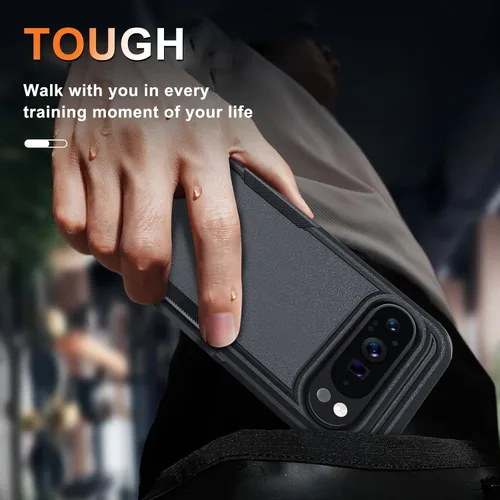 Miniatura 6 de Funda para Google Pixel 9 Pro XL, de cuerpo completo, resistente, a prueba de golpes, con correa de cordón, protector de pantalla de vidrio templado