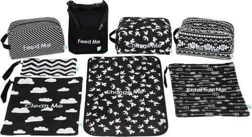 Easy Baby - Pañal, biberón y suministros - Bolsas organizadoras y cambiador - Cambio, alimenta, viste y límpiame (paquete de 8 Brooklyn) |