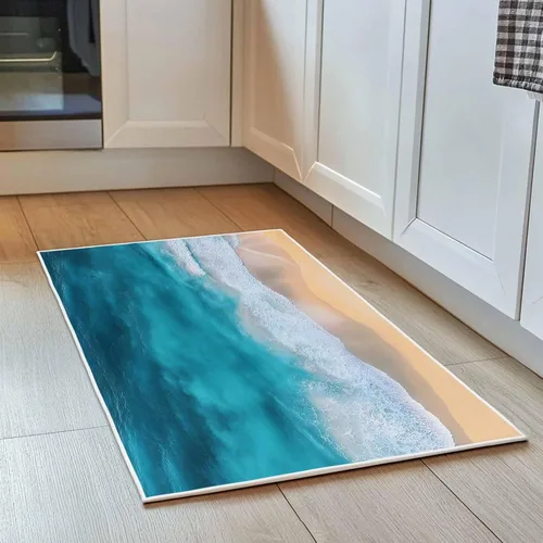 Miniatura 2 de Tapete de baño abstracto del océano, tapete suave para baño, ducha, bañera, cocina, puerta, tapete lavable para dormitorio, lavandería, pasillo