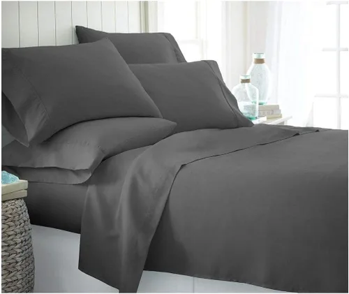 Miniatura 10 de LaxLinen Sábanas Aqua Solid Full, 1 sábana bajera de bolsillo extra profundo para colchones de 18 a 24 pulgadas, calidad egipcia elástica, 600 hilos