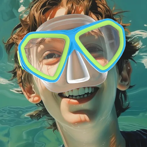 Miniatura 5 de Kids Swim Mask Goggles, Swimming Dive Snorkel Mask with Nose Cover Fabric Strap for Kids Boy Girls