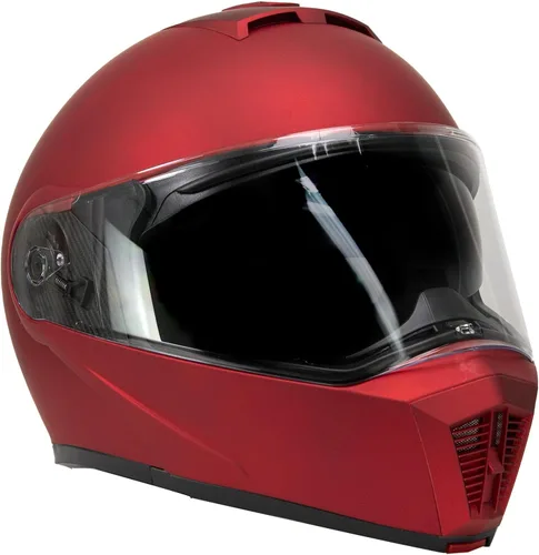Miniatura 9 de Milwaukee Helmets MPH9827DOT Cypher - Casco modular de motocicleta avanzado rojo plano con visera abatible, pequeño