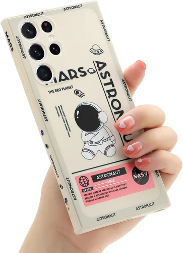 Miniatura 8 de Yonds Queen Funda ultra linda para Samsung Galaxy S22, diseño de astronauta de dibujos animados, diseño de cohete espacial, cubierta de parachoques