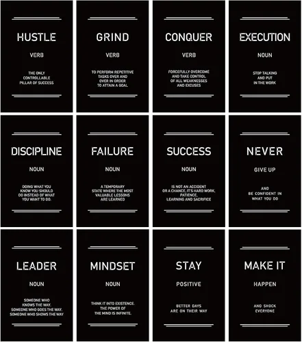 Faccito 12 piezas de arte motivacional para decoración de pared de oficina, 11 x 17 pulgadas, citas inspiradoras, arte para pared, oficina, póster