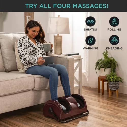 Miniatura 5 de Best Choice Products Masajeador de Pies Shiatsu Calentado para Alivio del Dolor, Fascitis Plantar, Neuropatía, Circulación Sanguínea con Diseño