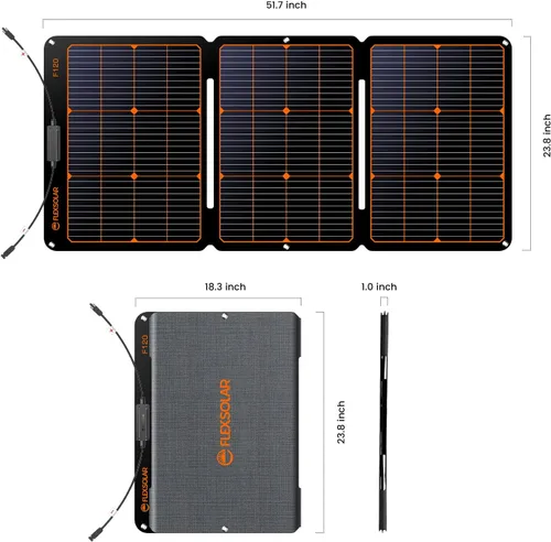 Miniatura 8 de FlexSolar 120W Paneles solares ETFE portátiles para generadores de estación de energía, celda solar plegable de 20.9V, cargadores monocristalinos