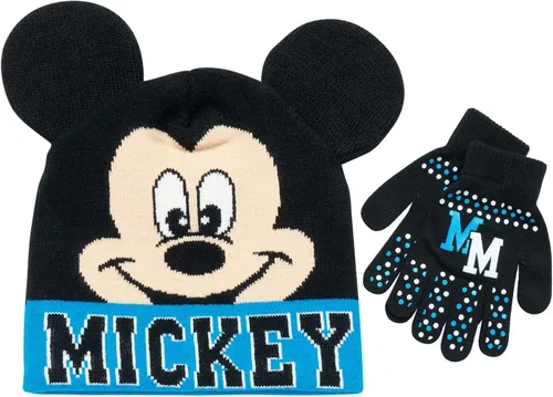 Disney Mickey Mouse - Conjunto de sombrero de invierno McQueen para niños, guantes o guantes para niños (niñosniños pequeños)