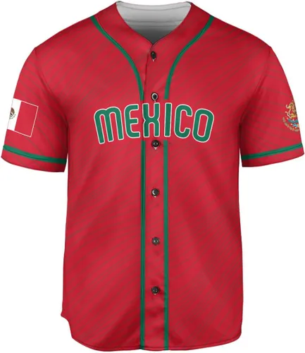 Miniatura 2 de Leeprints - Camiseta de béisbol mexicana personalizada para hombres y mujeres, camiseta de bandera mexicana, orgullo mexicano