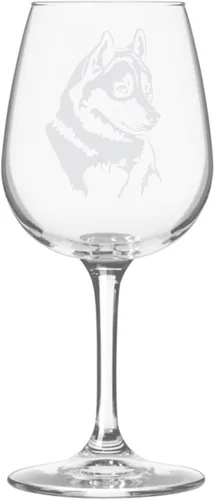 Miniatura 86 de Copa de vino de 12.75 onzas con diseño de perro grabado