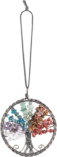 Miniatura 8 de rockcloud Adorno colgante hecho a mano del árbol de la vida, piedras curativas de reiki, para colgar en la pared, automóvil, decoración