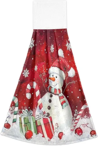 Miniatura 2 de Boccsty Toallas de baño con diseño de muñeco de nieve de Navidad, 2 piezas, toallas de baño de mano de invierno, toallas de cocina, toallas de té