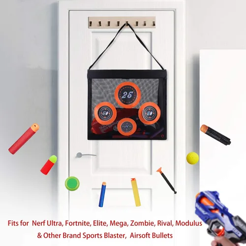Miniatura 7 de Hely Cancy - Bolsa de almacenamiento de malla portátil para juguetes de práctica de tiro con objetivo compatible con dardos Nerf para niños de 6
