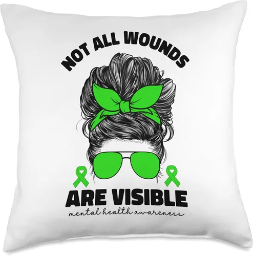 Miniatura 4 de Not All Wounds Are Visible Mental Health Awareness Advocate Throw Pillow