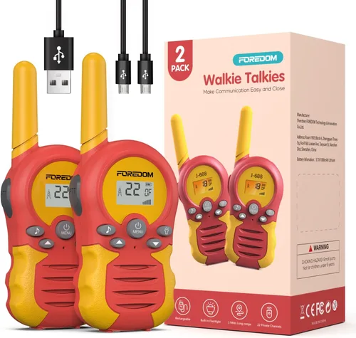 Miniatura 11 de FOREDOM Walkie Talkies recargables para niños Walkie Talkies de largo alcance para niños y niñas de 3 a 12 años de edad, juguetes de cumpleaños