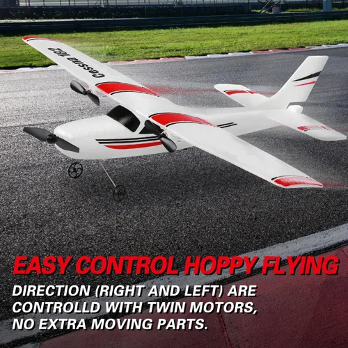 Miniatura 4 de Avión RC, avión RC, 2.4 GHz, 2 canales RTF RC con giroscopio de 3 ejes para principiantes, juguetes fáciles de acelerar con 2 baterías adicionales