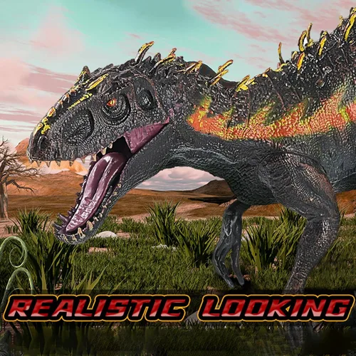 Miniatura 5 de JR PARK Juguete grande realista de Tiranosaurio Rex, colección de dinosaurios T-REX de 15.7 pulgadas, figuras de dinosaurios de juego para niños