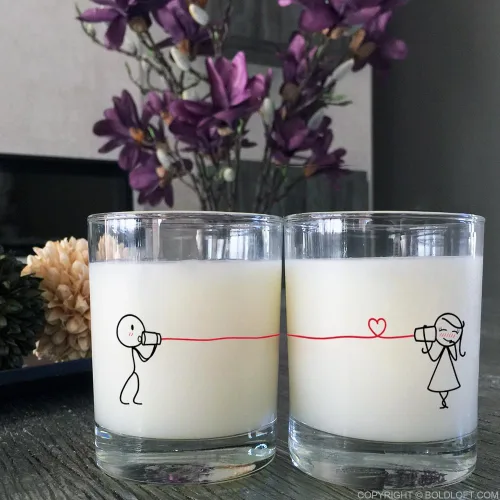 Miniatura 2 de BoldLoft Vasos para beber con texto en inglés «Say I Love You His and Hers», regalos para ella, esposa, novia, pareja para San Valentín, Di te amo