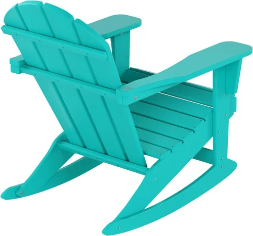 Miniatura 156 de WestinTrends Silla mecedora Malibu de poliéster para exterior/patio Adirondack, Negra
