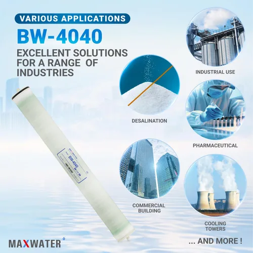 Miniatura 5 de Max Water Elemento de membrana RO de agua salobre -BW-4040 2400 GPD, tamaño de ósmosis inversa comercial de 4 x 40 pulgadas, bueno para uso