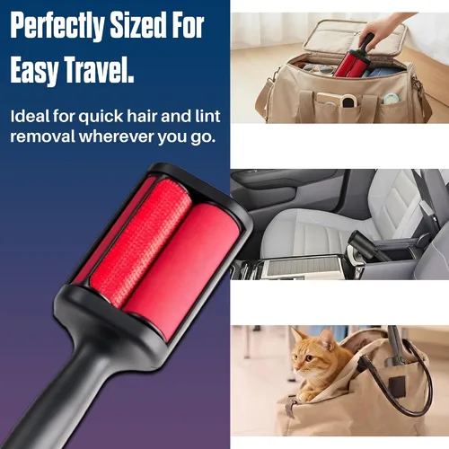 Miniatura 8 de CPHUSA Rodillo removedor de pelo para mascotas, rodillo reutilizable para gatos y perros, removedor portátil de pelo de mascotas multisuperficie