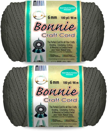 Miniatura 20 de Pepperell Bonnie Cordón de macramé trenzado 6mm x 100 yardas Rojo (Paquete de 2 valores) Cordón de polipropileno trenzado para manualidades DIY