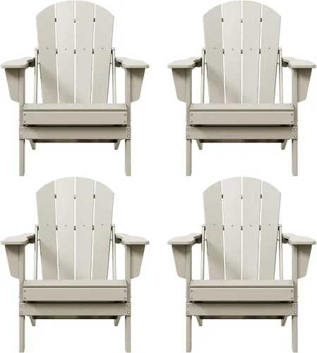 Miniatura 54 de HDPE Laguna Silla Adirondack plegable de polietileno (juego de 2), teca