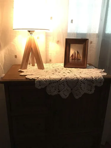 Miniatura 4 de Damanni Mantel de encaje hecho a mano de algodón hecho a mano, redondo, beige, 20 pulgadas