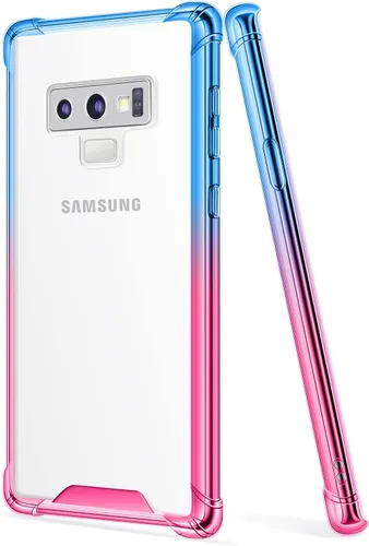 Funda para Galaxy Note 9, funda transparente con bonito degradado para teléfono, TPU reforzado, parte trasera de policarbonato duro, funda
