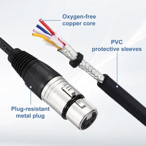 Miniatura 3 de MECCANIXITY Cable XLR XLR macho a hembra adaptador de micrófono para cable de estudio de escenario, 2 uds
