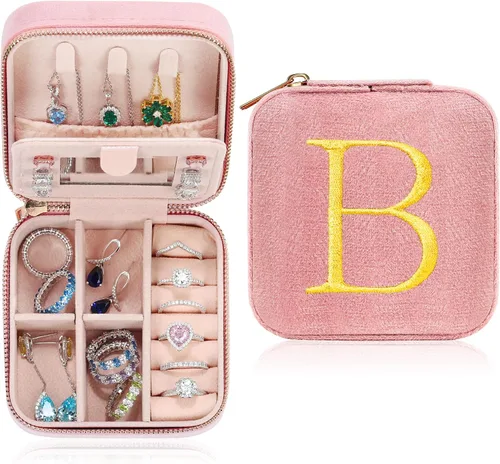 Regalos de novia para despedida de soltera, día de la boda, pequeño joyero de viaje personalizado, joyero, organizador para mujeres, adolescentes,