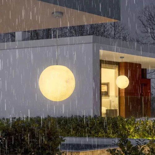 Miniatura 4 de Lámpara colgante de techo de luna, planeta creativo, luna, nórdico, lámpara colgante moderna de resina impermeable para exteriores, porche, jardín
