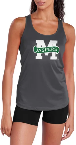 Miniatura 74 de Camiseta deportiva sin mangas oficial de la NCAA Collegiate para mujer, con espalda cruzada, logotipo primario, colección carbón